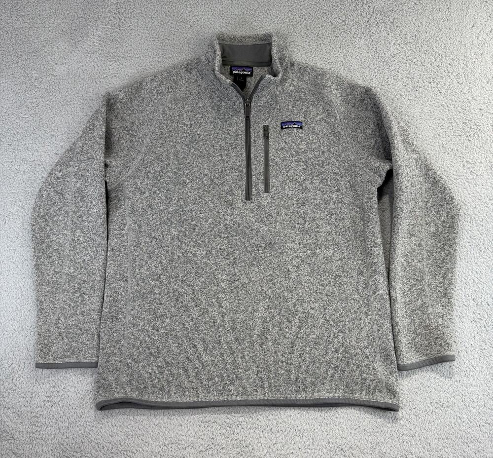 Patagonia Better Sweater Rib Knit 1/4 Zip Fleece Pullover Men's Sz Large Gray